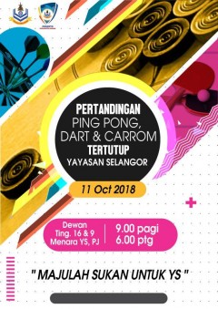 Pertandingan Ping-Pong, Dart & Carrom  Tertutup Yayasan Selangor